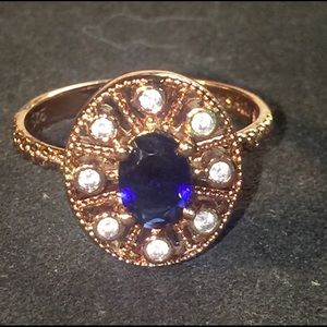 Blue Sapphire 14k Gold over Sterling Silver .925